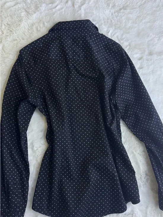 Banana Republic Navy Shirt with White Dot Motif - Picture 4 of 5